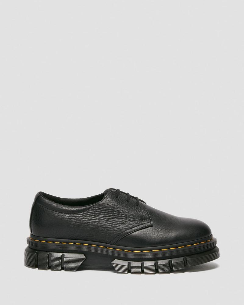 Black Men's Dr Martens Rikard Lunar Leather Platform Shoes | CA 627PJJ